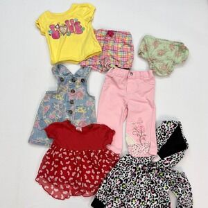 Baby Girl Clothing Bundle 12M Mixed Brands Dresses Pants Shorts Hoodie  Lot of 7